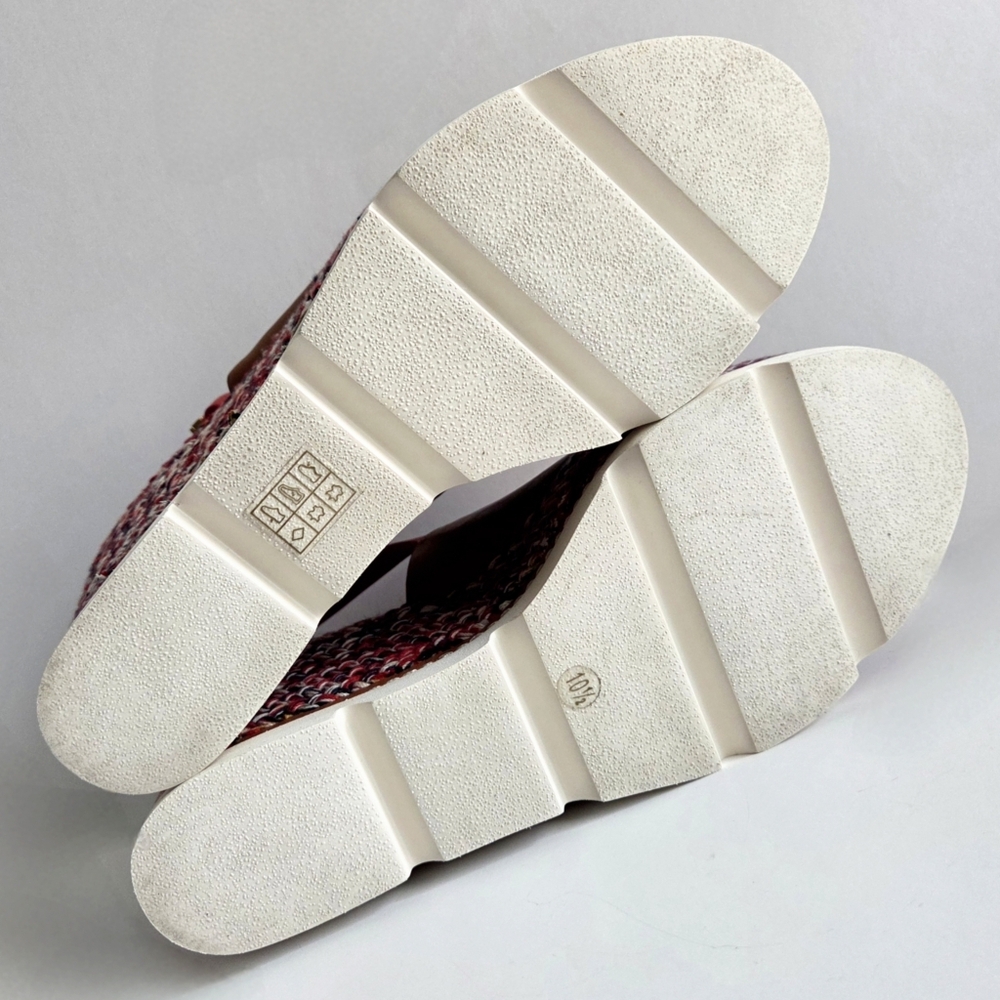 Tory Burch Miranda Espadrille Wedge Platform Leather Sandals With Box, Size 10.5 - Picture 10 of 16